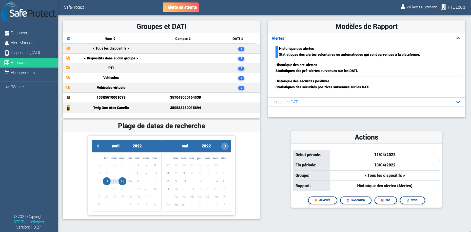 Rapports d'activité PTI